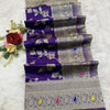 Majesty Royal Purple Soft Banarasi Silk Saree With Classy Blouse Piece