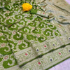 Refreshing Green Soft Banarasi Silk Saree With Gratifying Blouse Piece