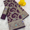 Seraglio Wine Soft Banarasi Silk Saree With Invaluable Blouse Piece