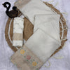 Beautiful Off White Soft Banarasi Silk Saree With Snazzy Blouse Piece