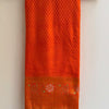 Beautiful Orange Soft Banarasi Silk Saree With Snazzy Blouse Piece