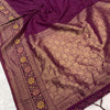 Beautiful Purple Soft Banarasi Silk Saree With Snazzy Blouse Piece