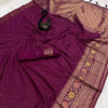 Beautiful Purple Soft Banarasi Silk Saree With Snazzy Blouse Piece