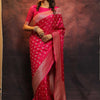 Lassitude Dark Pink Soft Silk Saree With Scintilla Blouse Piece