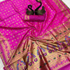 Deserving Dark Pink Paithani Silk Saree With Eloquence Blouse Piece