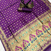 Moiety Purple Paithani Silk Saree With Winsome Blouse Piece