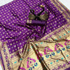 Moiety Purple Paithani Silk Saree With Winsome Blouse Piece