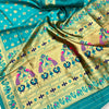 Enigmatic Turquoise Paithani Silk Saree With Elegant Blouse Piece