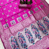 Confounding Dark Pink Paithani Silk Saree With Lustrous Blouse Piece