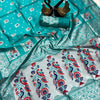 Quixotic Turqiouise Paithani Silk Saree With Majesty Blouse Piece