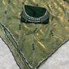 Ethnic Green Sequence Work Fandy Silk Saree With Glamorous Blouse Piece
