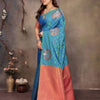 Devastating Blue Soft Banarasi Silk Saree With Majesty Blouse Piece