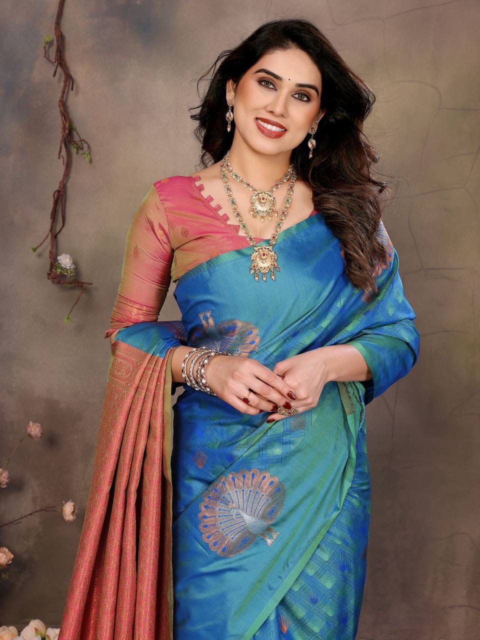 Devastating Blue Soft Banarasi Silk Saree With Majesty Blouse Piece
