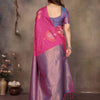 Mesmerising Dark Pink Soft Banarasi Silk Saree With Adorable Blouse Piece