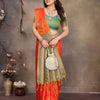 Forbearance Orange Soft Banarasi Silk Saree With Adoring Blouse Piece