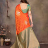 Forbearance Orange Soft Banarasi Silk Saree With Adoring Blouse Piece