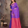 Classic Purple Soft Banarasi Silk Saree With Eclat Blouse Piece