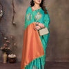 Dazzling Sea Green Soft Banarasi Silk Saree With Enigmatic Blouse Piece