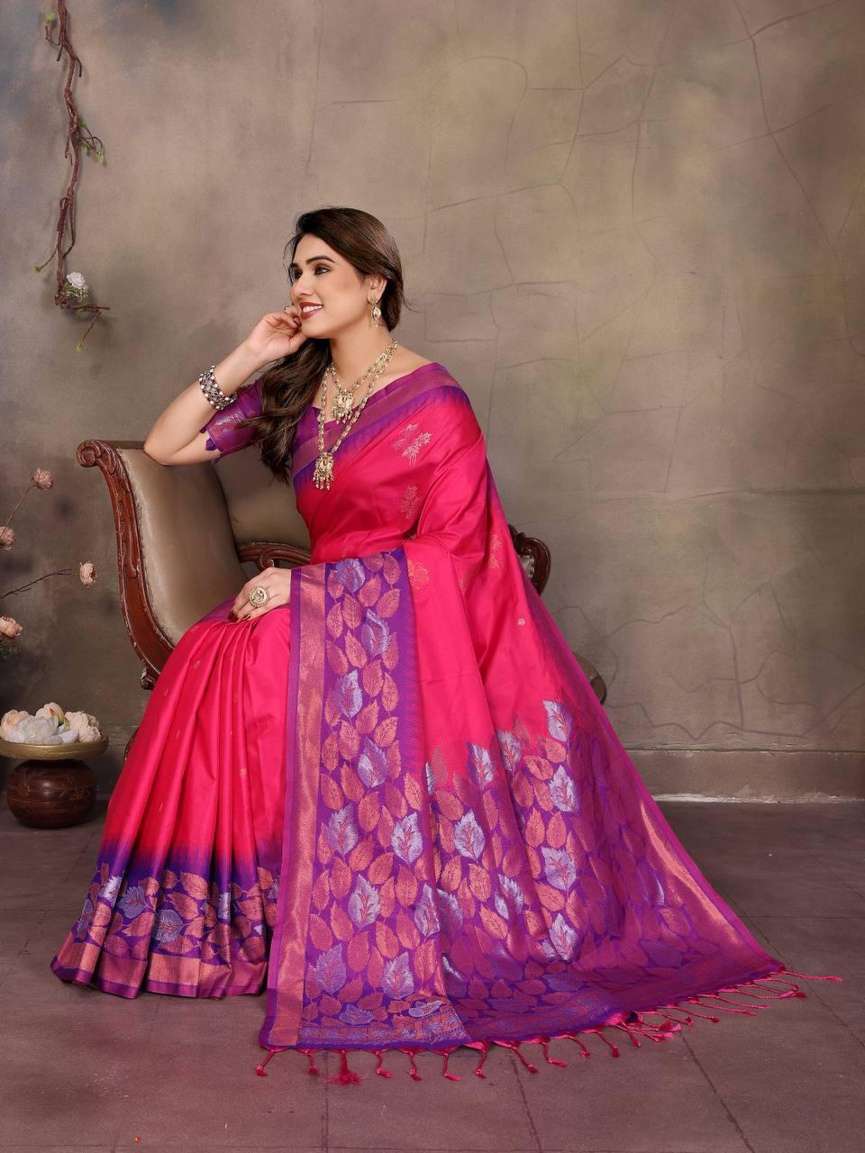 Wonderful Magenta Soft Banarasi Silk Saree With Trendy Blouse Piece