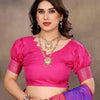 Staring Purple Soft Banarasi Silk Saree With Capricious Blouse Piece