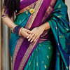 Phenomenal Rama Soft Banarasi Silk Saree With Opulent Blouse Piece