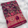 Proficient Wine Soft Banarasi Silk Saree With Marvellous Blouse Piece