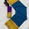 Evocative Blue Soft Banarasi Silk Saree With Classy Blouse Piece