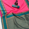 Luxuriant Dark Pink Soft Banarasi Silk Saree With Posh Blouse Piece