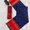 Radiant Navy Blue Soft Banarasi Silk Saree With Fugacious Blouse Piece