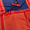 Radiant Navy Blue Soft Banarasi Silk Saree With Fugacious Blouse Piece
