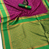 Impressive Wine Soft Banarasi Silk Saree With Lovely Blouse Piece