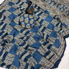 Redolent Blue Ajrakh Printed Gajji Soft Silk Saree With Deserving Blouse Piece