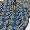 Redolent Blue Ajrakh Printed Gajji Soft Silk Saree With Deserving Blouse Piece