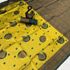 Whimsical Yellow Soft Silk Saree With Glowing Blouse Piece