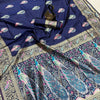 Snazzy Navy Blue Soft Banarasi Silk Saree With Stunner Blouse Piece