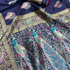 Snazzy Navy Blue Soft Banarasi Silk Saree With Stunner Blouse Piece