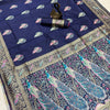 Snazzy Navy Blue Soft Banarasi Silk Saree With Stunner Blouse Piece