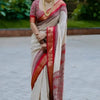 Pretty Beige Digital Printed Dola Silk Saree With Alluring Blouse Piece