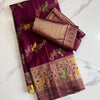 Propinquity Purple Soft Banarasi Silk Saree With Eloquence Blouse Piece
