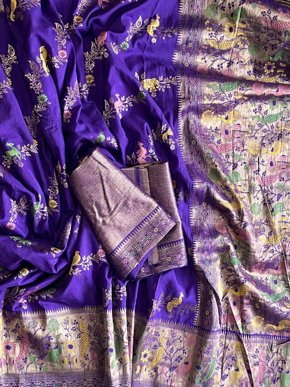 Blissful Royal Purple Soft Banarasi Silk Saree With Sumptuous Blouse Piece