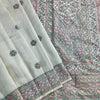 Prodigal Beige Embroidery Work Tussar Silk Saree With Blooming Blouse Piece