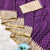 Twirling Purple Embroidery Work Tussar Silk Saree With Felicitous Blouse Piece