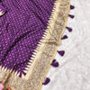 Twirling Purple Embroidery Work Tussar Silk Saree With Felicitous Blouse Piece