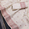 Vestigial Off White Embroidery Work Tussar Silk Saree With Adoring Blouse Piece