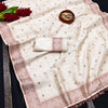 Vestigial Off White Embroidery Work Tussar Silk Saree With Adoring Blouse Piece