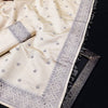 Demanding Off White Embroidery Work Tussar Silk Saree With Rhapsody Blouse Piece