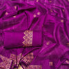 Prettiest Purple Embroidery Work Tussar Silk Saree With Lovely Blouse Piece