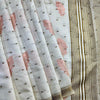 Murmurous Off White Embroidery Work Tussar Silk Saree With Enthralling Blouse Piece