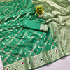 Exquisite Green Soft Banarasi Silk Saree With Surpassing Blouse Piece