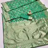 Exquisite Green Soft Banarasi Silk Saree With Surpassing Blouse Piece
